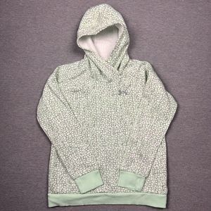 Underarmour hoodie kids size YLG long sleeve kangaroo pocket green scale print